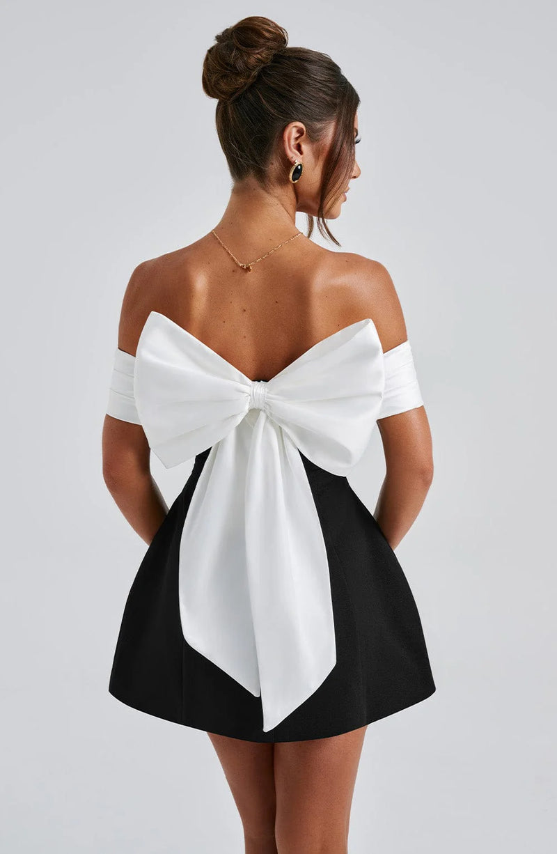 NOIR BLOOM MINI DRESS